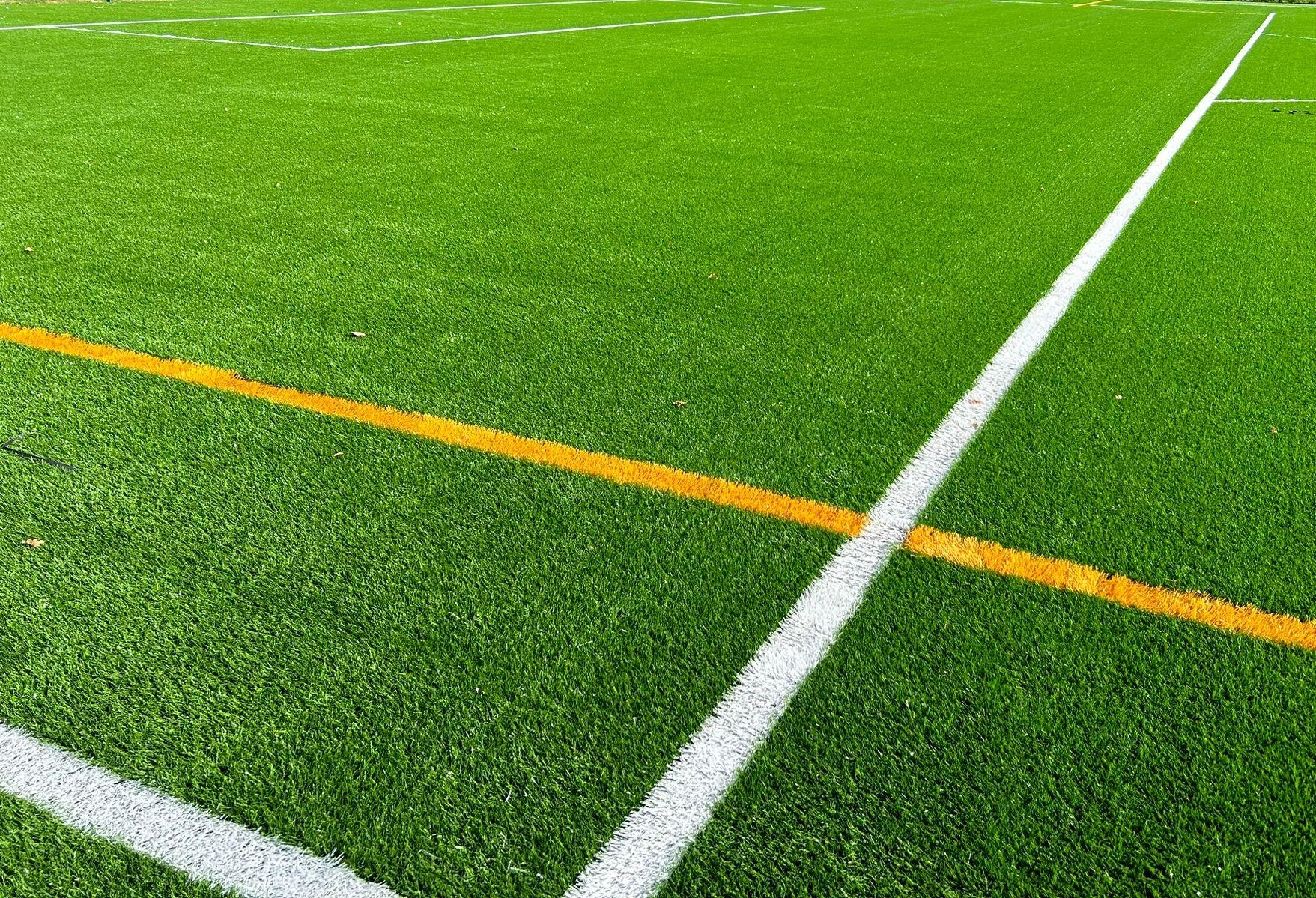close-up pf 3G football Pitch with Pitch marking